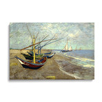 Fishing Boats on the Beach at les Saintes Maries de la Mer by Vincent van Gogh (18"H x 26"W x 1.5"D)