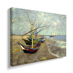 Fishing Boats on the Beach at les Saintes Maries de la Mer by Vincent van Gogh (18"H x 26"W x 1.5"D)