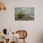 Fishing Boats on the Beach at les Saintes Maries de la Mer by Vincent van Gogh (18"H x 26"W x 1.5"D)