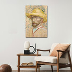 Self Portrait With Straw Hat, Summer 1887 by Vincent van Gogh (26"H x 18"W x 1.5"D)