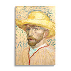 Self Portrait With Straw Hat, Summer 1887 by Vincent van Gogh (26"H x 18"W x 1.5"D)