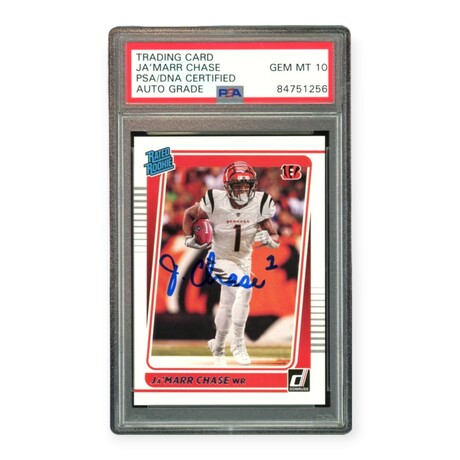 Ja'Marr Chase // 2021 Panini Donruss Autographed // RC // PSA 10 Auto Grade