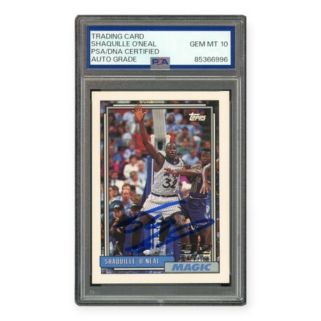 Shaquille O'Neal // 1992 Topps Autographed // RC // PSA 10 Auto Grade
