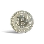 Collectible Bitcoin 39mm Storage Token // Silver-Plated Cold