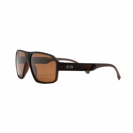 Men's Sport // Rectangular Shield Polarized Sunglasses // Brown