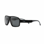 Men's Sport // Rectangular Shield Polarized Sunglasses // Black + Grey