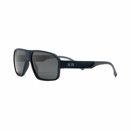 Men's Sport // Rectangular Shield Polarized Sunglasses // Navy  + Gray
