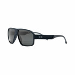 Men's Sport // Rectangular Shield Polarized Sunglasses // Navy  + Gray