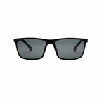 Men's Sport // Rectangular Polarized Sunglasses // Black + Grey