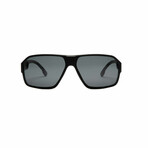 Men's Sport // Rectangular Shield Polarized Sunglasses // Black + Grey