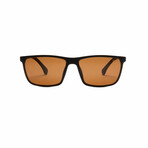 Men's Sport // Rectangular Polarized Sunglasses // Brown