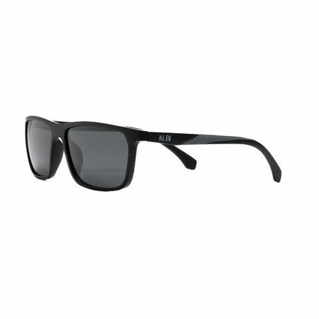 Men's Sport // Rectangular Polarized Sunglasses // Black  + Gray
