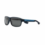 Men's Sport // Rectangular Polarized Sunglasses // Navy + Blue