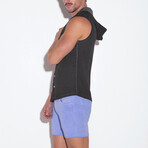 SLEEVELESS HOODY  // BLACK (S)
