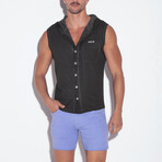 SLEEVELESS HOODY  // BLACK (S)