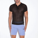KNITTED POLO // BLACK (S)