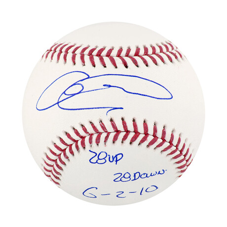 Armando Galarraga // Signed Rawlings Official MLB Ball w/28 Up 28 Down 6-2-10