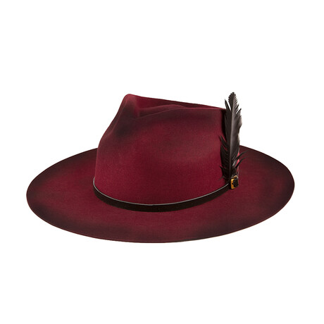 Nomad Distressed Wool Hat // Burgundy (S)