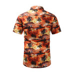 Palms & Boats Short Sleeve Button-Up Shirt // Orange (XL)