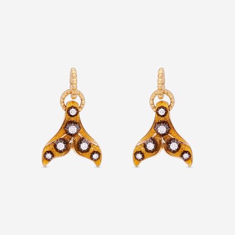 Le Marche des Merveilles 18K Yellow Gold + Enamel Diamond Charm Pendant // Pendant Only // Store Display