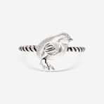 Animals Sterling Silver Chick Motif Ring // Ring Size: 7.75 // Store Display
