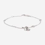 Sterling Silver Animal Chick Motif Chain Bracelet // 7" // Store Display