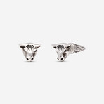 Anger Forest Sterling Silver Bull Earrings // Store Display