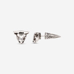 Anger Forest Sterling Silver Bull Earrings // Store Display