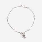 Sterling Silver Animal Chick Motif Chain Bracelet // 7" // Store Display