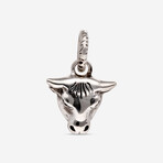 Anger Forest Sterling Silver Bull Charm Pendant // Pendant Only // Store Display