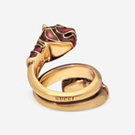 Metal + Enamel Blue Swarovski Crystal Ring // Ring Size: 5.25 // Store Display