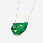 Garden 18K Yellow Gold + Sterling Silver + Enamel Pendant Necklace // 31.5" // Store Display