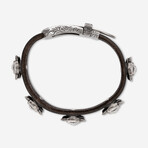 Gucci // Black Leather + Sterling Silver Bracelet // 7.25" // Store Display
