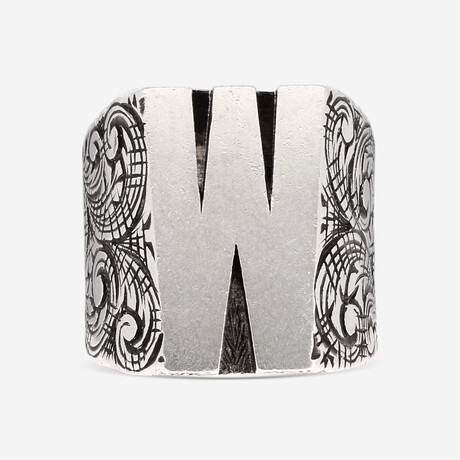 Sterling Silver Letter "W" Ring // Ring Size: 8 // Store Display
