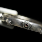 Spanish Copper "Pirate" Coin Dated 1602 // Silver Pendant With Garnets