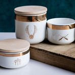 Harry Potter Quidditch // 3-Piece Ceramic Storage Jar Containers