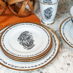 Harry Potter Hogwarts House Logos // 16-Piece Ceramic Dinnerware Set