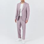2-Piece Sharkskin Slim Fit Notch Collar Two Button Suit // Lilac (Euro: 52)