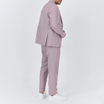2-Piece Sharkskin Slim Fit Notch Collar Two Button Suit // Lilac (Euro: 52)