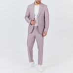 2-Piece Sharkskin Slim Fit Notch Collar Two Button Suit // Lilac (Euro: 52)
