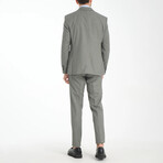 3-Piece Sharkskin Slim Fit Mono Collar Two Button Suit // Green Gray (Euro: 54)