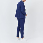 2-Piece Sharkskin Slim Fit Notch Collar Two Button Suit // Royal Blue (Euro: 58)