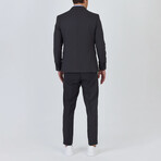 3-Piece Plain Slim Fit Mono Collar Two Button Suit // Dark Gray (Euro: 46)