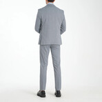 3-Piece Sharkskin Slim Fit Mono Collar Two Button Suit // Light Gray (Euro: 54)