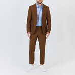 2-Piece Sharkskin Slim Fit Notch Collar Two Button Suit // Chestnut (Euro: 46)