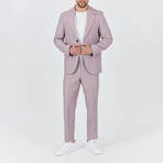 2-Piece Sharkskin Slim Fit Notch Collar Two Button Suit // Lilac (Euro: 52)