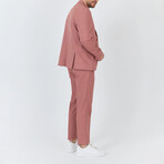 2-Piece Sharkskin Slim Fit Notch Collar Two Button Suit // Pink (Euro: 48)