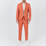 2-Piece Sharkskin Slim Fit Notch Collar Two Button Suit // Orange (Euro: 50)