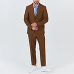 2-Piece Sharkskin Slim Fit Notch Collar Two Button Suit // Chestnut (Euro: 46)