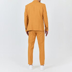 2-Piece Sharkskin Slim Fit Notch Collar Two Button Suit // Yellow (Euro: 48)